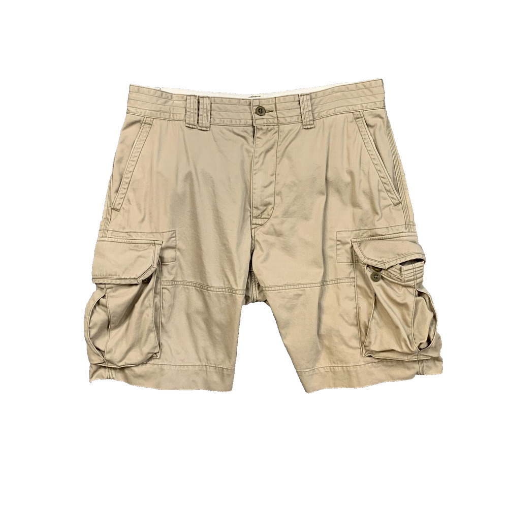 Polo Ralph Lauren Shorts Mens 35 Beige Classic Chino Cotton Utility Cargo Pocket